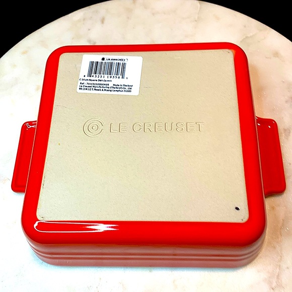 LE CREUSET POTERIE RED BAKING DISH STONEWARE 14 CM NEW - Picture 4 of 4